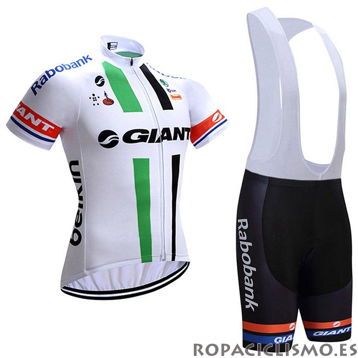 2021 Maillot Giant Alpecin Tirantes Mangas Cortas Blanco